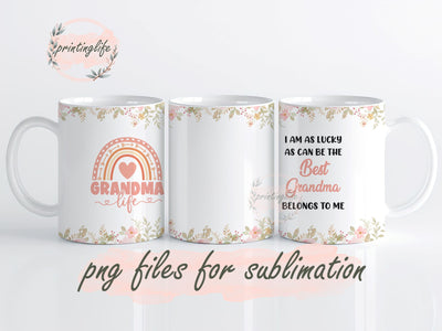 Gifts for Grandma, Best Grandma Gifts for Christmas, Grandmother Gift - Grandma Birthday Gifts from Granddaughter Grandson Grandchildren Mug Wrap Design, Instant Digital Design Download Mug Sublimation PrintingLife 