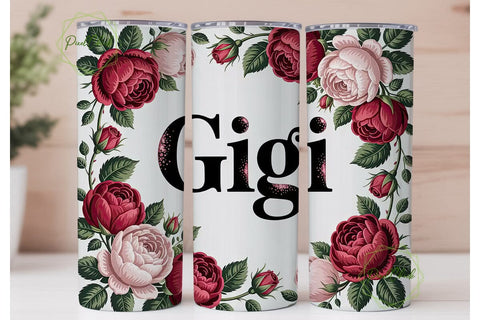 Gigi Rose Tumbler Wrap PNG Sublimation PixelChick 
