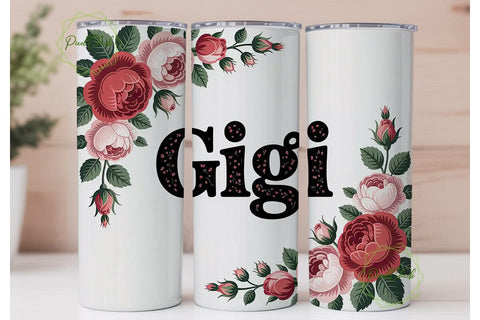 Gigi Rose Tumbler Wrap PNG Sublimation PixelChick 