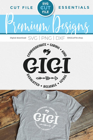Gigi svg grandma with heart SVG SVG Cut File 