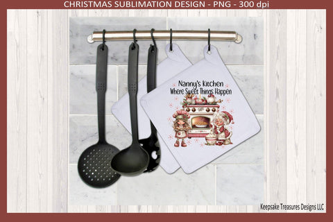 Gigi's Christmas Kitchen Set 2 Four Different Names, Sublimation Png Sublimation Keepsake Treasures Designs LLC. 