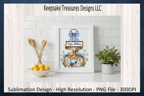 Gigi's Kitchen, Fall Gnome Tiered Tray, Sublimation png Gnome, Autumn Pumpkins Sublimation Keepsake Treasures Designs LLC. 