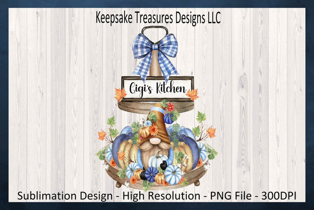 Gigi's Kitchen, Fall Gnome Tiered Tray, Sublimation png Gnome, Autumn Pumpkins Sublimation Keepsake Treasures Designs LLC. 