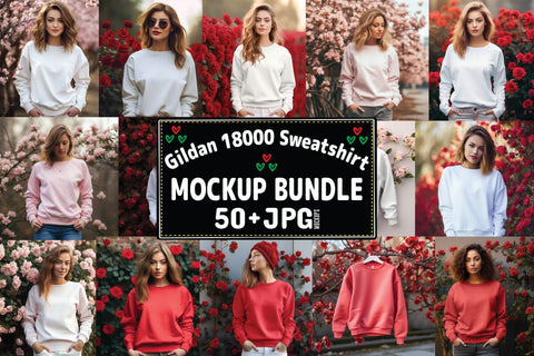 Gildan 18000 Sweatshirt Mockup Bundle Vol-01 Mock Up Photo Craftlabsvg24 