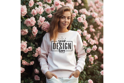 Gildan 18000 White Sweatshirt Mockup Mock Up Photo Craftlabsvg24 
