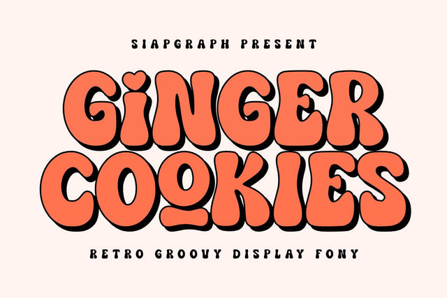 Ginger Cookies - Retro Groovy Font Font Masyafi Studio 