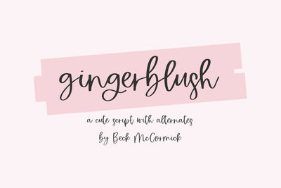 Gingerblush Script Font Beck McCormick 