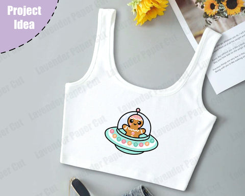 Gingerbread Alien Ship SVG, Sublimation, PNG, JPEG, Holiday Alien, Spaceship, For Cricut and Silhouette, Kawaii, Cute Christmas SVG Lavender Paper Cut 