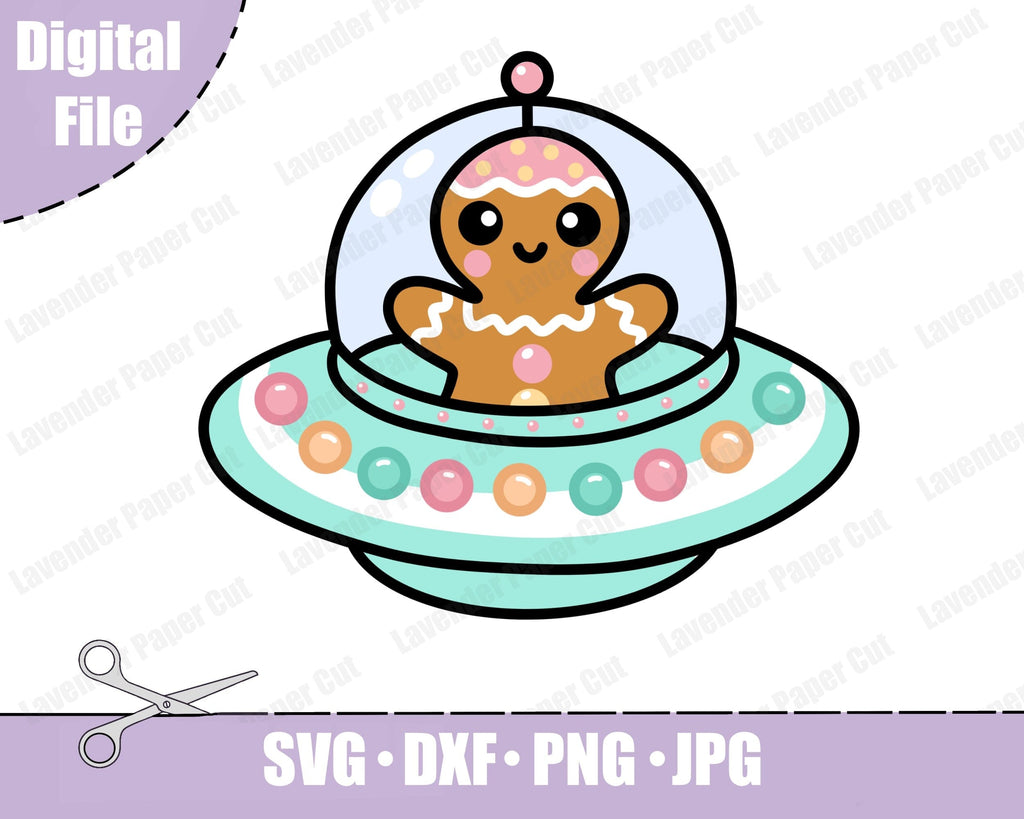 Gingerbread Alien Ship SVG, Sublimation, PNG, JPEG, Holiday Alien ...