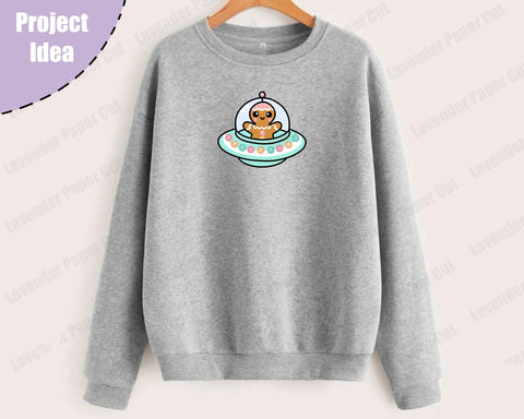 Gingerbread Alien Ship SVG, Sublimation, PNG, JPEG, Holiday Alien, Spaceship, For Cricut and Silhouette, Kawaii, Cute Christmas SVG Lavender Paper Cut 