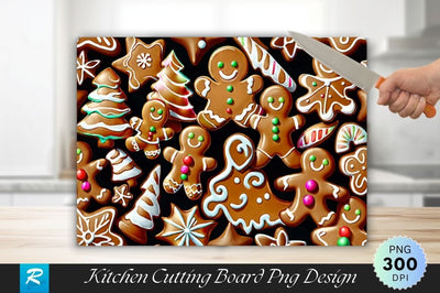Gingerbread Background Cutting Board Sublimation Regulrcrative 