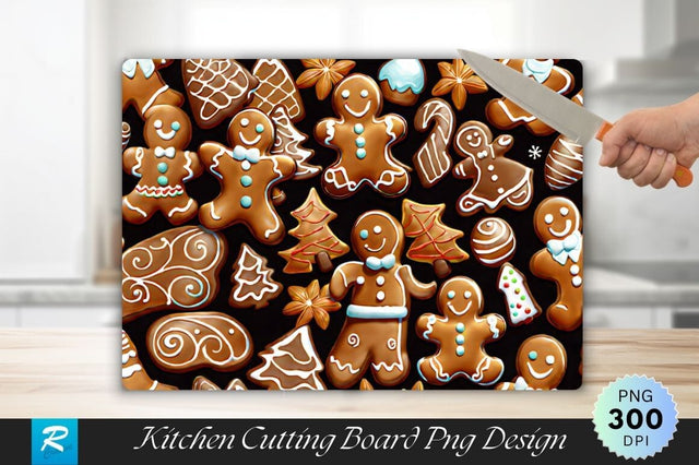 Gingerbread Background Cutting Board Sublimation Regulrcrative 