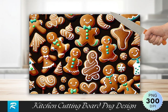 Gingerbread Background Cutting Board Sublimation Regulrcrative 
