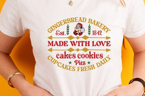 Gingerbread bakery est. 1842 made with love cakes cookies pies cupcakes fresh daily SVG Angelina750 