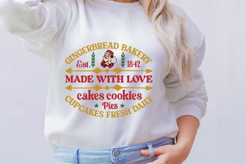Gingerbread bakery est. 1842 made with love cakes cookies pies cupcakes fresh daily SVG Angelina750 