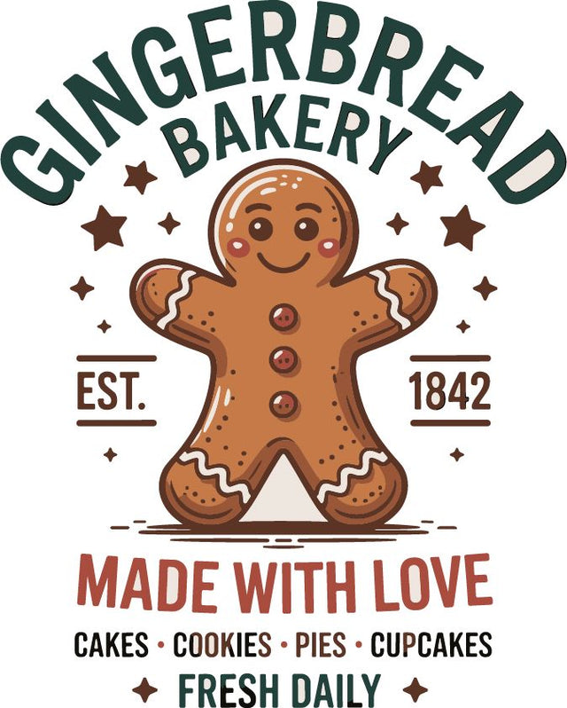 gingerbread bakery made with love cakes cookies pies cupcakes fresh daily SVG Angelina750 
