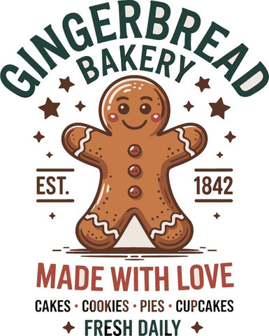 gingerbread bakery made with love cakes cookies pies cupcakes fresh daily SVG Angelina750 