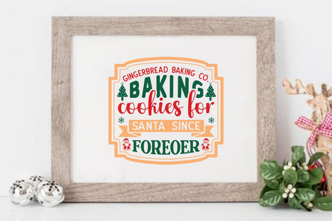 Gingerbread baking co baking cookies for santa since foreoer SVG Angelina750 