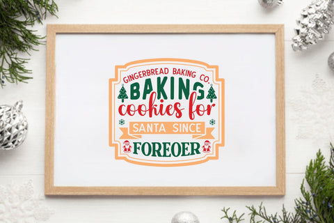 Gingerbread baking co baking cookies for santa since foreoer SVG Angelina750 