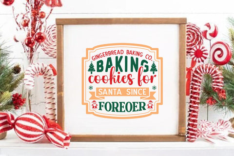 Gingerbread baking co baking cookies for santa since foreoer SVG Angelina750 