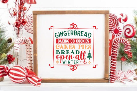 Gingerbread baking co cookies cakes pies bread open all winter SVG Angelina750 