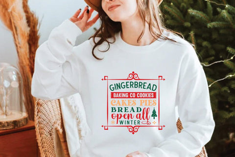 Gingerbread baking co cookies cakes pies bread open all winter SVG Angelina750 
