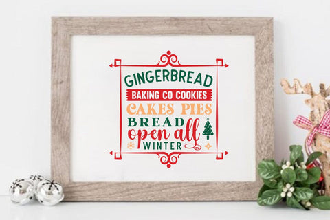Gingerbread baking co cookies cakes pies bread open all winter SVG Angelina750 