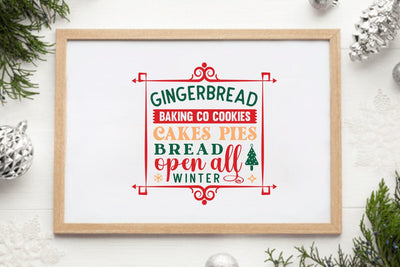 Gingerbread baking co cookies cakes pies bread open all winter SVG Angelina750 