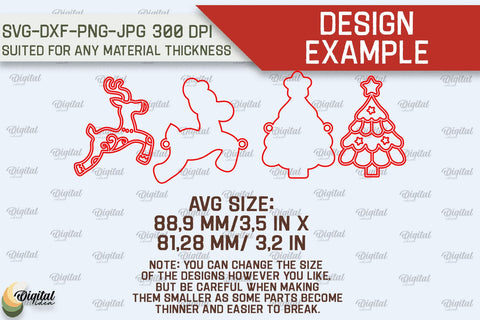 Gingerbread Banners Laser Cut Bundle. Christmas Banners SVG SVG Evgenyia Guschina 