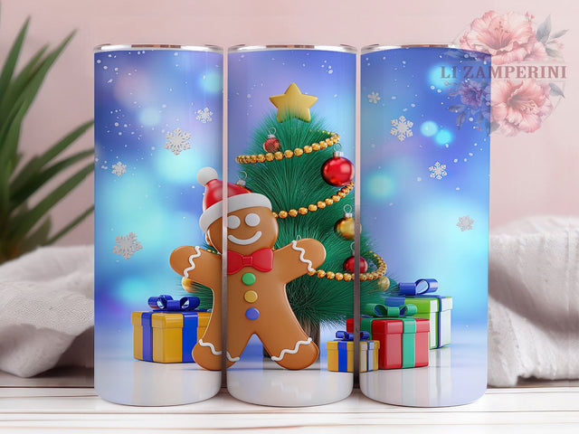 Gingerbread Boy Christmas Tumbler, Festive Cookie Sublimation Design, Christmas Gingerbread Art, 20oz Holiday Tumbler, Whimsical Cookie Mug, Sweet Christmas Cup, Cute Gingerbread Wrap Sublimation Li Zamperini 