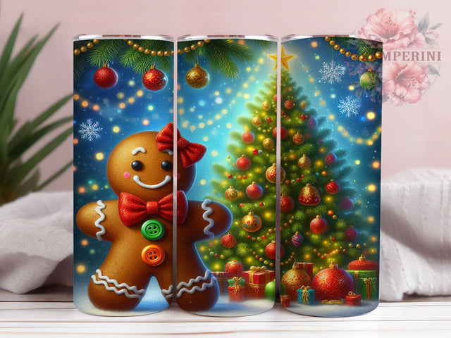 Gingerbread Boy Christmas Tumbler, Festive Cookie Sublimation Design, Christmas Gingerbread Art, 20oz Holiday Tumbler, Whimsical Cookie Mug, Sweet Christmas Cup, Cute Gingerbread Wrap Sublimation Li Zamperini 