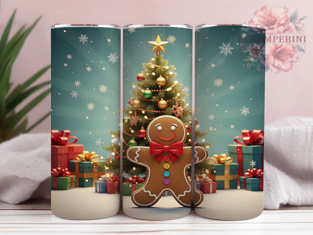 Gingerbread Boy Christmas Tumbler, Festive Cookie Sublimation Design, Christmas Gingerbread Art, 20oz Holiday Tumbler, Whimsical Cookie Mug, Sweet Christmas Cup, Cute Gingerbread Wrap Sublimation Li Zamperini 