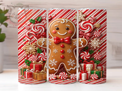 Gingerbread Candy Cane 20oz Tumbler, Gingerbread Candy, Candy Cane Tumbler, Gingerbread Tumbler, Gingerbread PNG, Candy Cane PNG, 20oz Tumbler Wrap, Christmas Tumbler Sublimation Lara' s Designs 