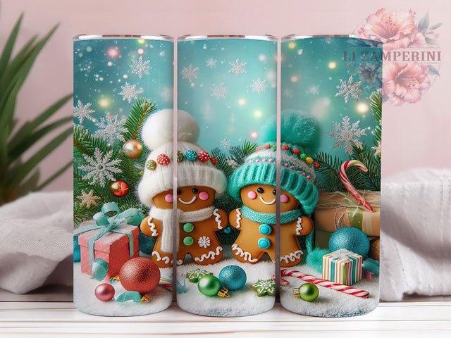 Gingerbread Candy Cane Tumbler, Holiday Candy Cane Wrap, Festive Cookie Sublimation Design, Sweet Christmas Cup, 20Oz Skinny Tumbler Wrap, Cozy Holiday Mug, Cute Xmas Treat Design Sublimation Li Zamperini 