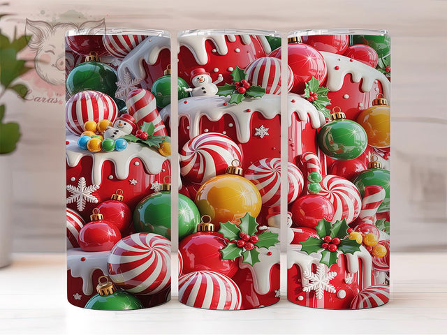 Gingerbread Candy Christmas Tumbler, Christmas Cookie Wrap, Hot Chocolate Sublimation Design, Holiday Treats Cup, 20Oz Skinny Tumbler Wrap, Sweet Christmas Mug, Festive Dessert Design Sublimation Lara' s Designs 