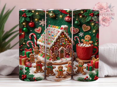 Gingerbread Christmas 20oz Tumbler, Gingerbread PNG, Xmas Gingerbread, Gingerbread Sub, Holiday Cookie Cup, Gingerbread Wrap, Festive Cookie Sub, Cute Gingerbread Sublimation Li Zamperini 