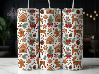 Gingerbread Christmas 20oz Tumbler, Gingerbread Xmas, Gingerbread Tumbler, Christmas Tumbler, Gingerbread PNG, Holiday Gingerbread, 20oz Tumbler Wrap, Gingerbread Wrap Sublimation SvggirlplusArt 