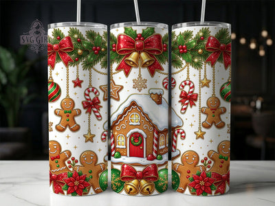 Gingerbread Christmas 20oz Tumbler, Gingerbread Xmas, Gingerbread Tumbler, Christmas Tumbler, Gingerbread PNG, Holiday Gingerbread, 20oz Tumbler Wrap, Gingerbread Wrap Sublimation SvggirlplusArt 