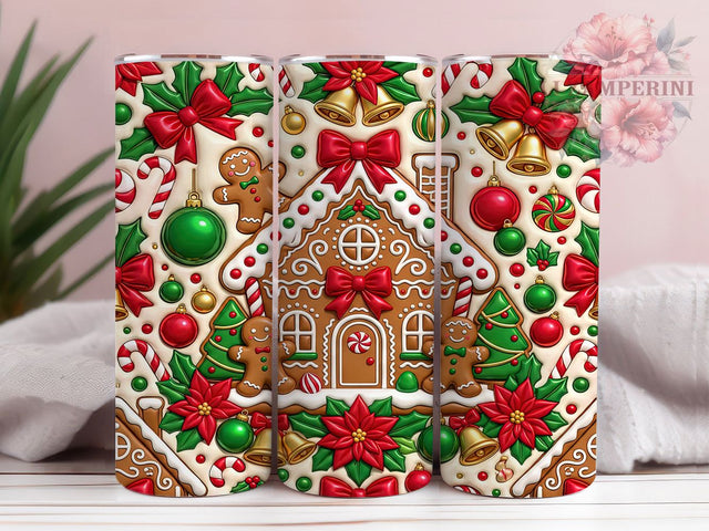 Gingerbread Christmas 20oz Tumbler, Gingerbread Xmas, Gingerbread Tumbler, Christmas Tumbler, Gingerbread PNG, Holiday Gingerbread, 20oz Tumbler Wrap, Gingerbread Wrap Sublimation Li Zamperini 