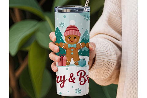 Gingerbread Christmas 20oz Tumbler Wrap Sublimation DesignSVG 