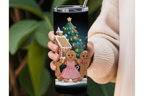 Gingerbread Christmas 20oz Tumbler Wrap Sublimation DesignSVG 