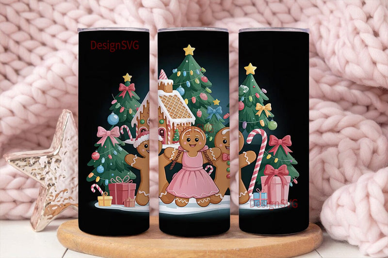 Gingerbread Christmas 20oz Tumbler Wrap Sublimation DesignSVG 