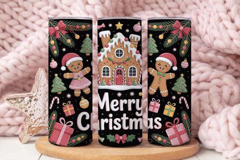 Gingerbread Christmas 20oz Tumbler Wrap Sublimation DesignSVG 