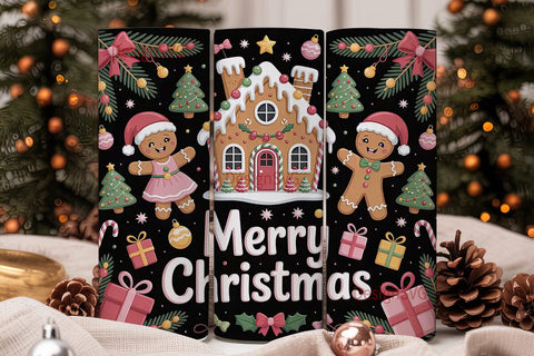 Gingerbread Christmas 20oz Tumbler Wrap Sublimation DesignSVG 