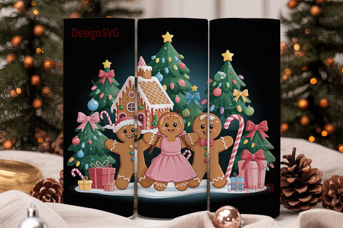 Gingerbread Christmas 20oz Tumbler Wrap Sublimation DesignSVG 