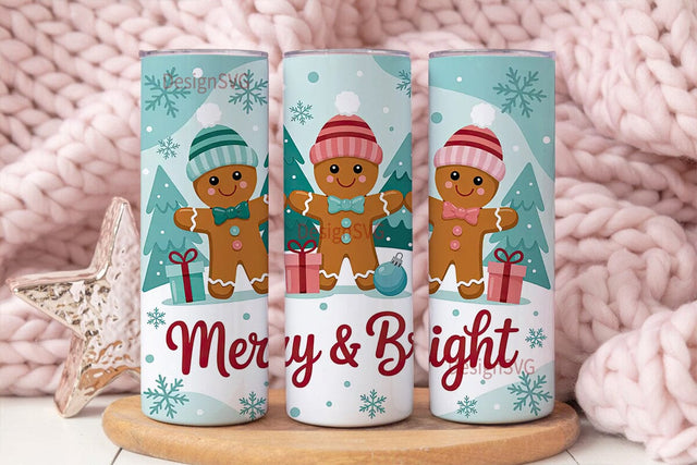 Gingerbread Christmas 20oz Tumbler Wrap Sublimation DesignSVG 