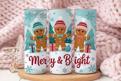 Gingerbread Christmas 20oz Tumbler Wrap Sublimation DesignSVG 