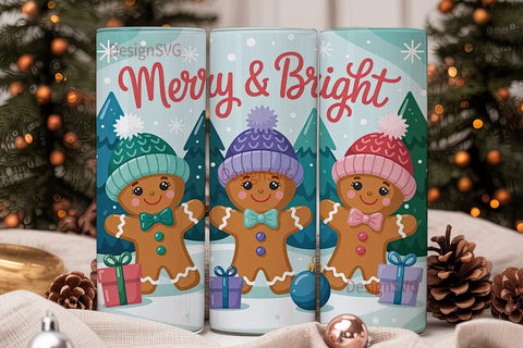 Gingerbread Christmas 20oz Tumbler Wrap Sublimation DesignSVG 