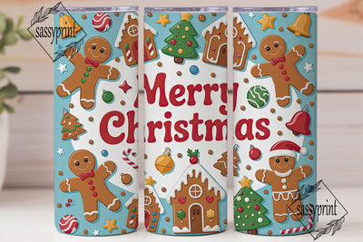 Gingerbread Christmas 20oz Tumbler Wrap Sublimation sassyprint 