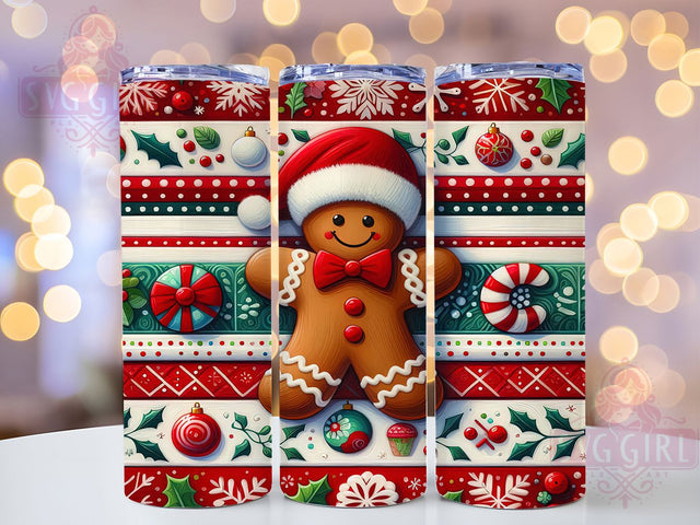 Gingerbread Christmas Cookie Tumbler, Christmas Cookie Wrap, 20oz Tumbler Sublimation, Festive Holiday Design, Sweet Treat Sublimation, Cozy Christmas Tumbler, Candy Cane Wrap Sublimation SvggirlplusArt 